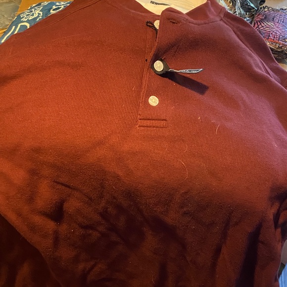 Haggar Red Casual Button Down Shirt - Picture 1 of 2